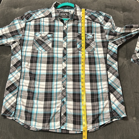 Buckle Black Athletic Fit Men Button Down Shirt Pockets Western Rodeo Casual XXL - Picture 11 of 13